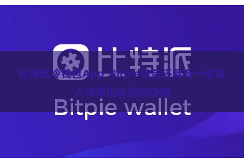 比特派冷钱包App Bitpie钱包还具有一键导入和导出私钥的功能