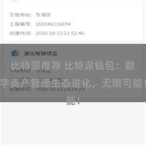 比特派推荐 比特派钱包：数字资产管理生态进化，无限可能！