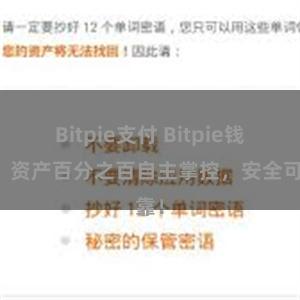 Bitpie支付 Bitpie钱包：资产百分之百自主掌控，安全可靠！