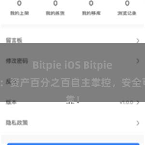 Bitpie iOS Bitpie钱包：资产百分之百自主掌控，安全可靠！