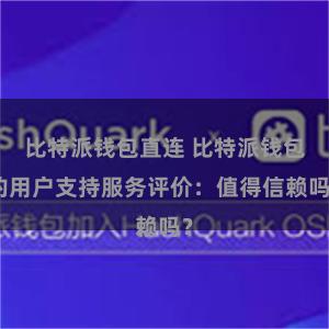 比特派钱包直连 比特派钱包的用户支持服务评价：值得信赖吗？