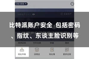 比特派账户安全  包括密码、指纹、东谈主脸识别等